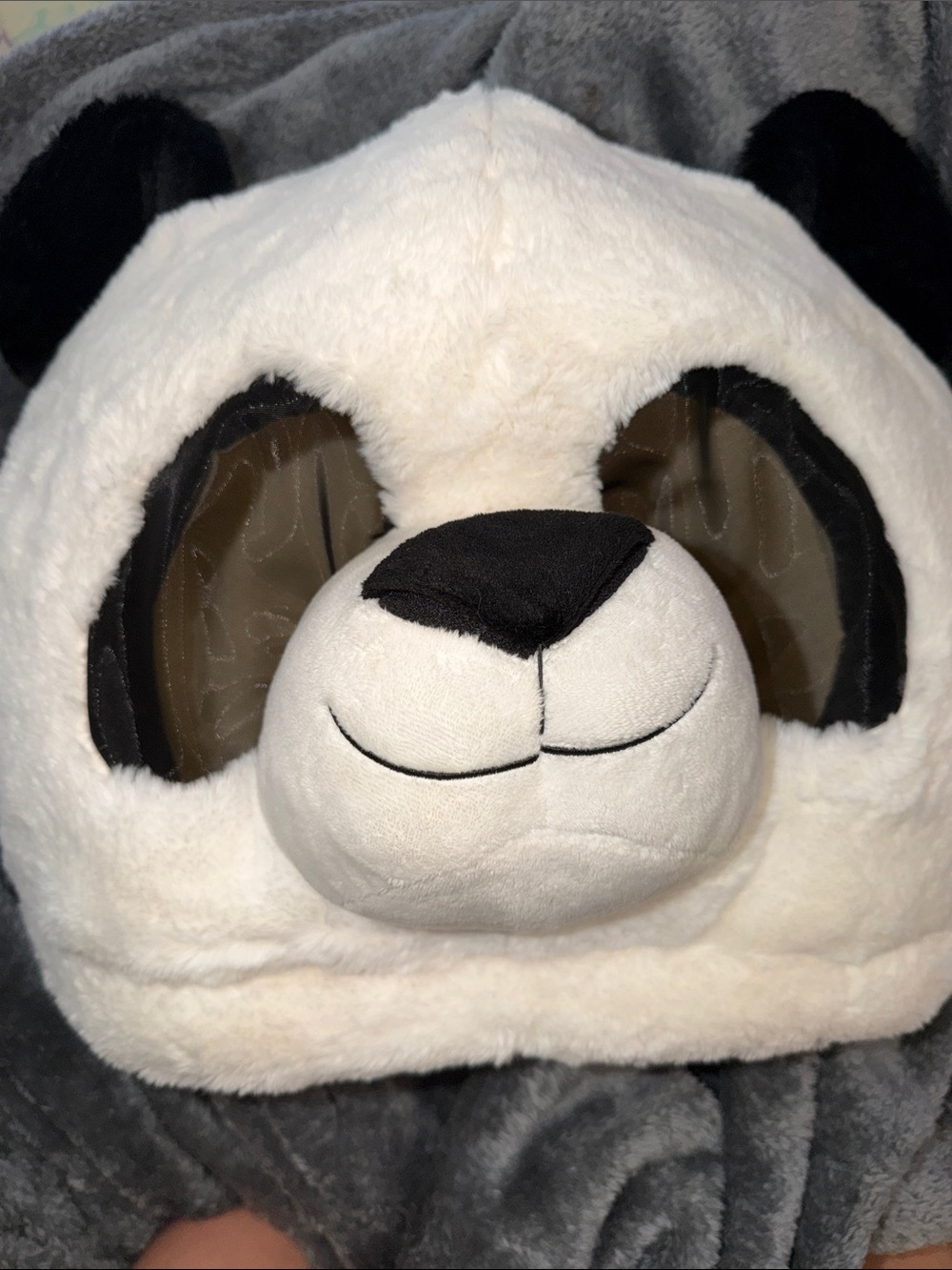 Funny fuzzy panda head